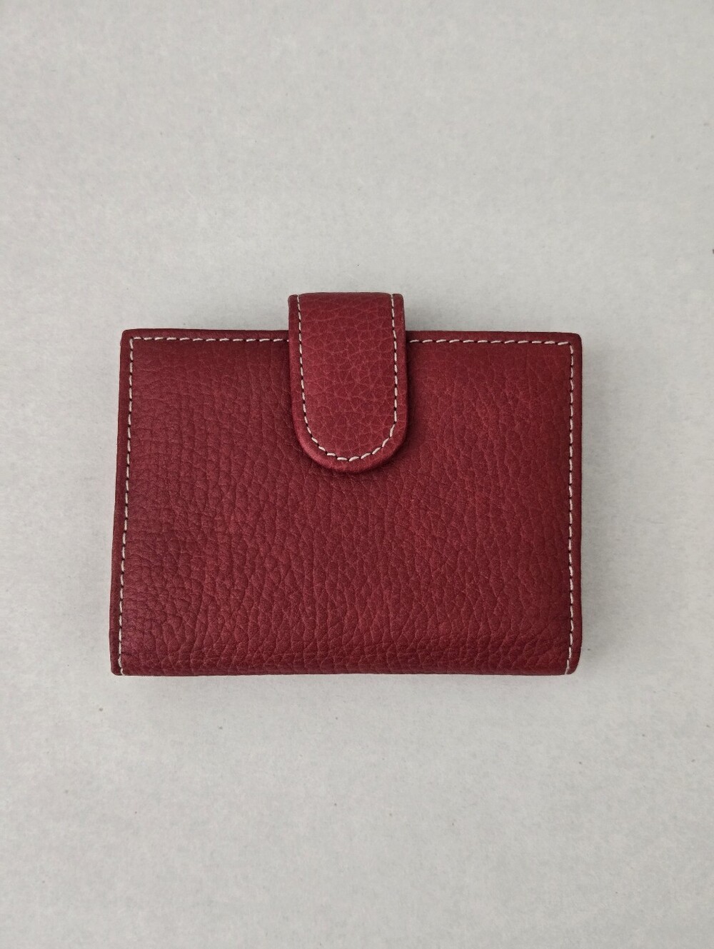 NWOT Buxton Burgundy Red Pebbled Leather Multi Card Accordion Snap Wallet
